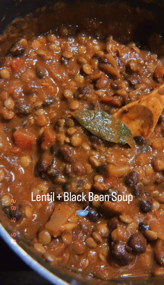 Lentil + Black Bean Soup | Cozy, Hearty, Healthy - Homecooked Meals